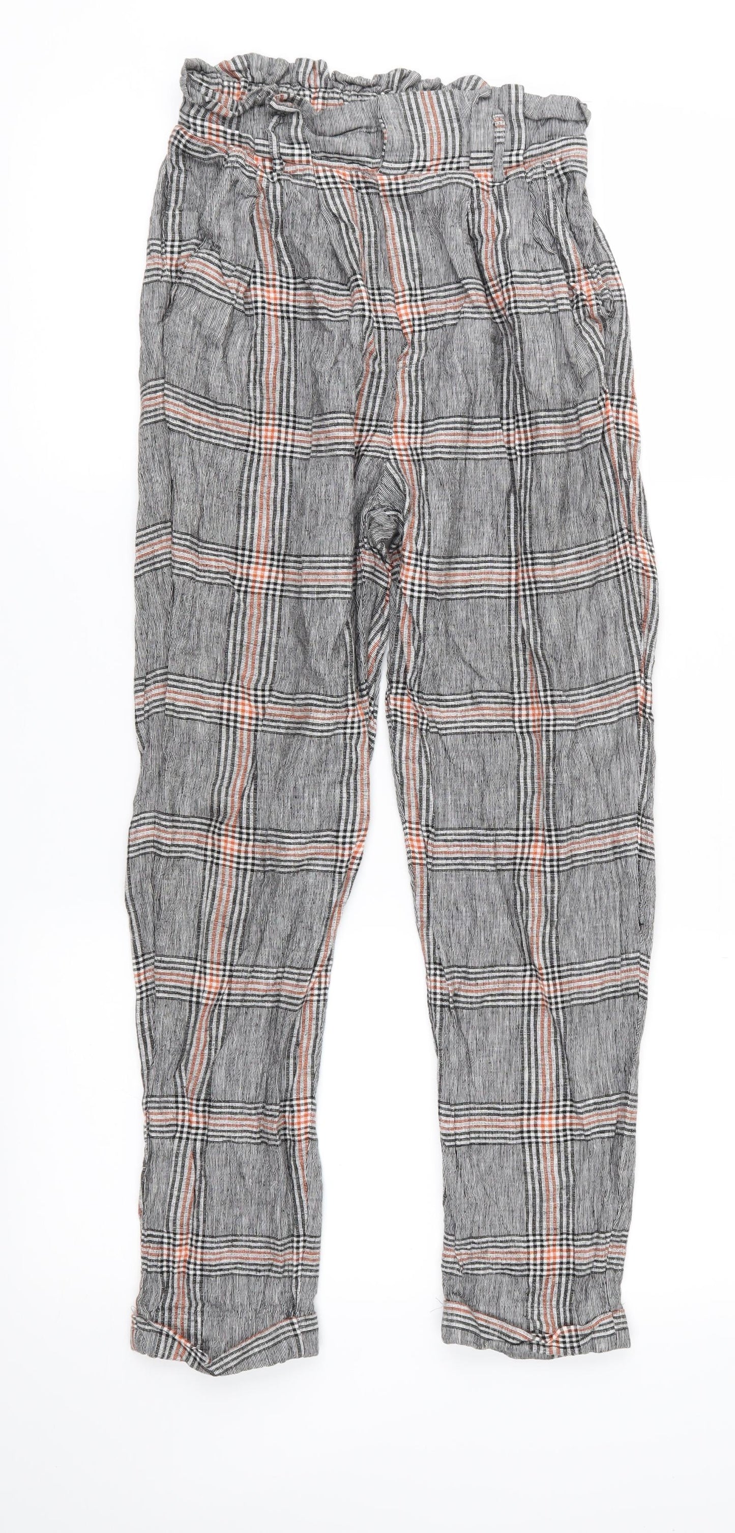Womens UK Size S Bershka Regular Fit  Grey Trousers