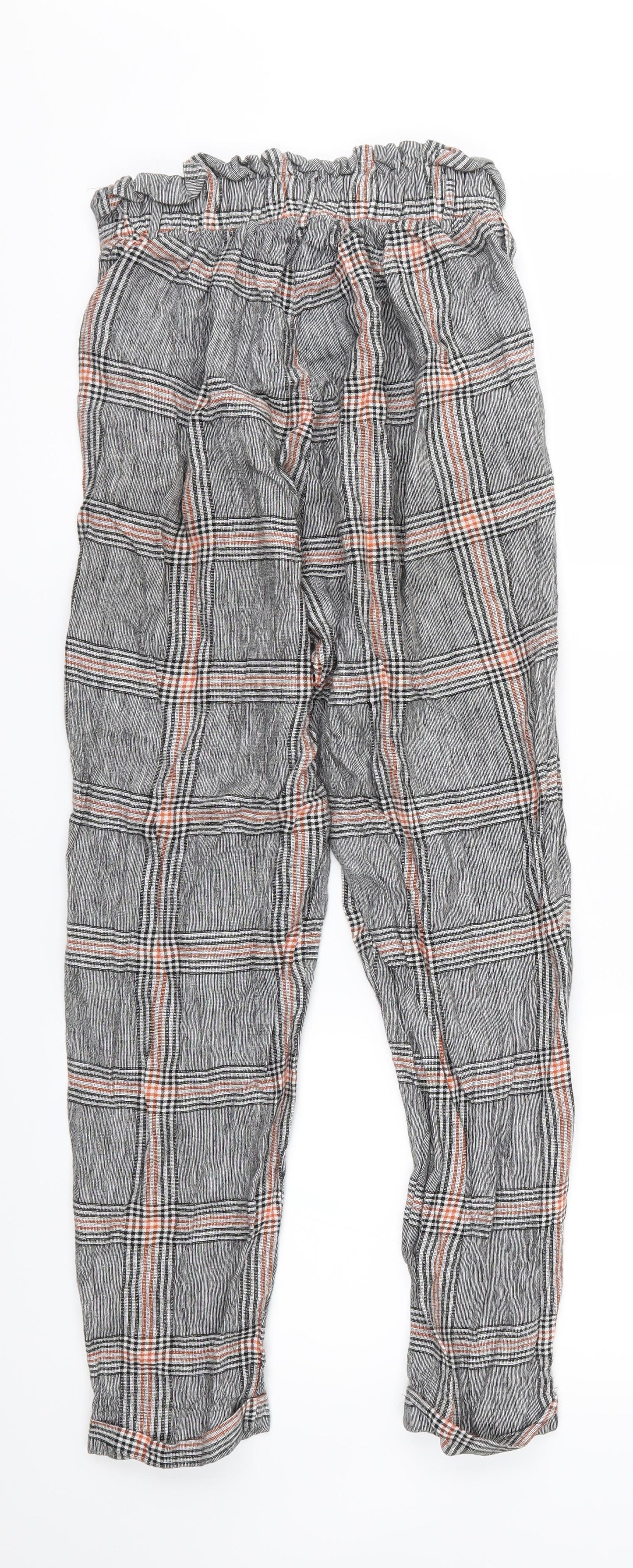 Womens UK Size S Bershka Regular Fit  Grey Trousers