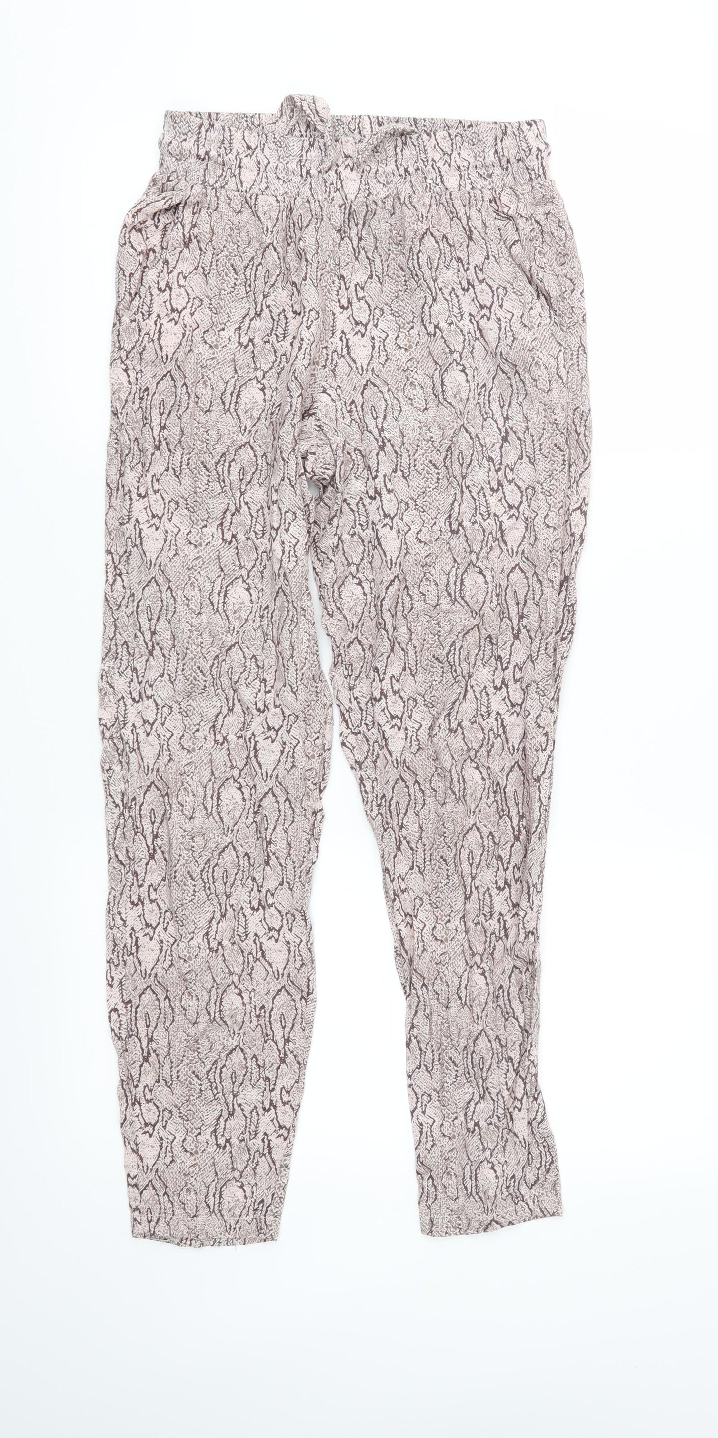 Primark Womens Brown Animal Print  Trousers  Size 4 L28 in