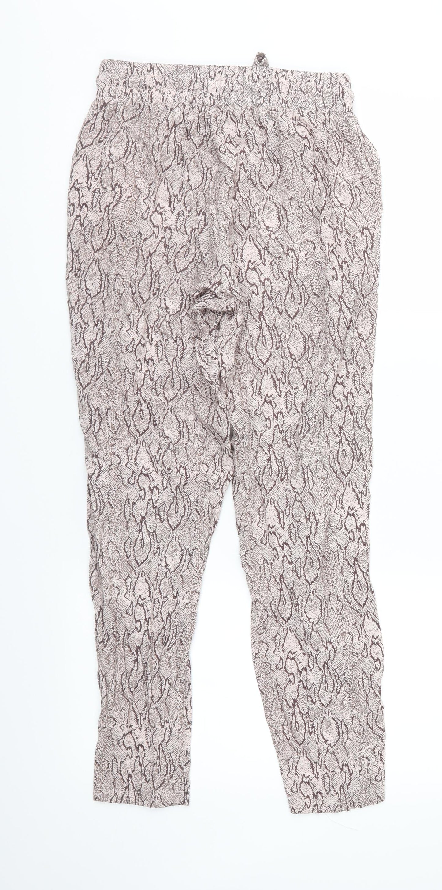 Primark Womens Brown Animal Print  Trousers  Size 4 L28 in