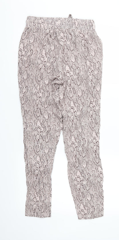 Primark Womens Brown Animal Print  Trousers  Size 4 L28 in