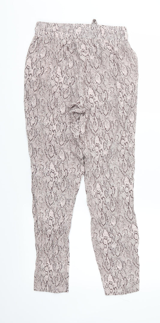 Primark Womens Brown Animal Print  Trousers  Size 4 L28 in
