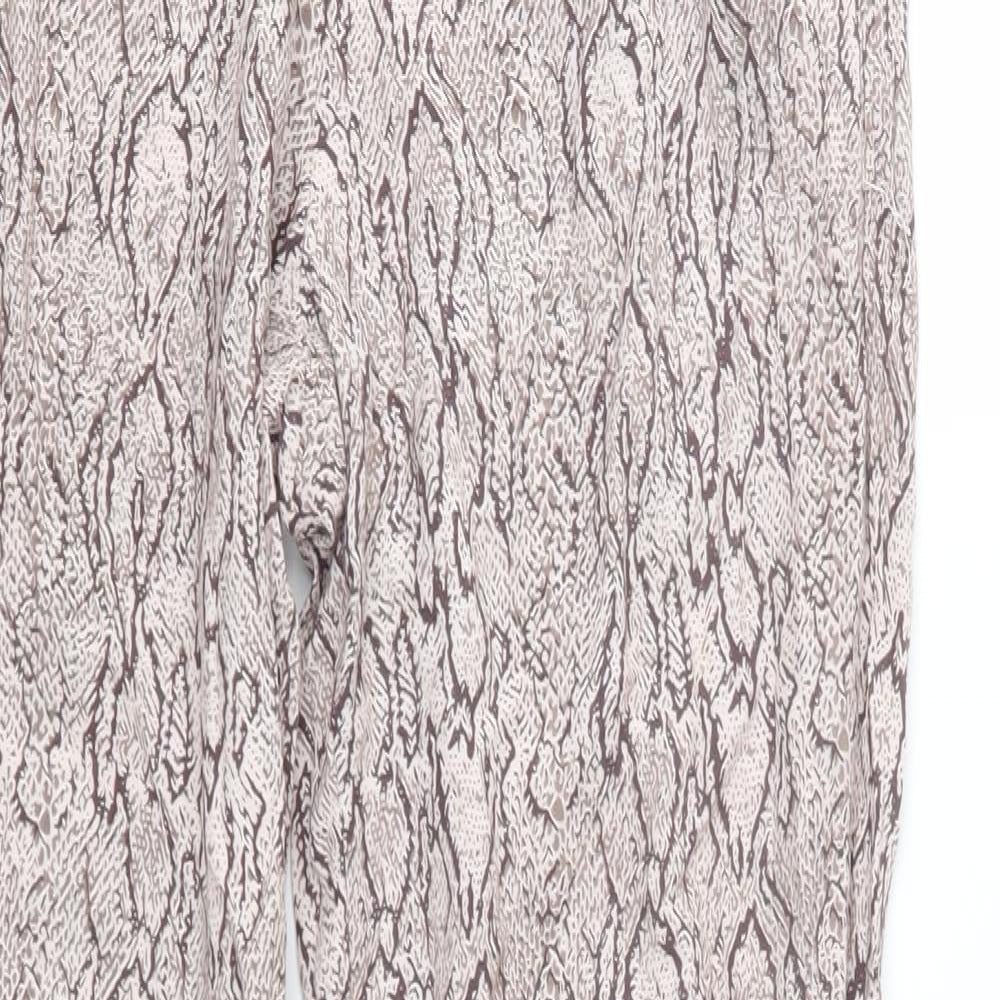 Primark Womens Brown Animal Print  Trousers  Size 4 L28 in