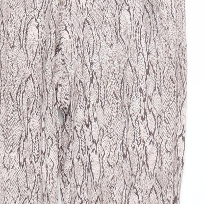 Primark Womens Brown Animal Print  Trousers  Size 4 L28 in