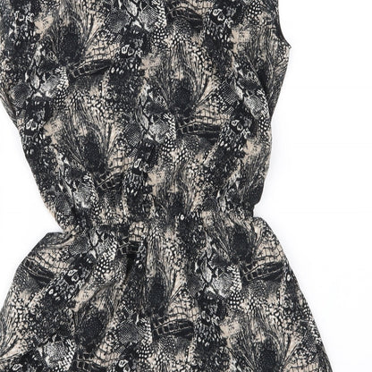 H&M Womens Black Geometric  Playsuit One-Piece Size 6