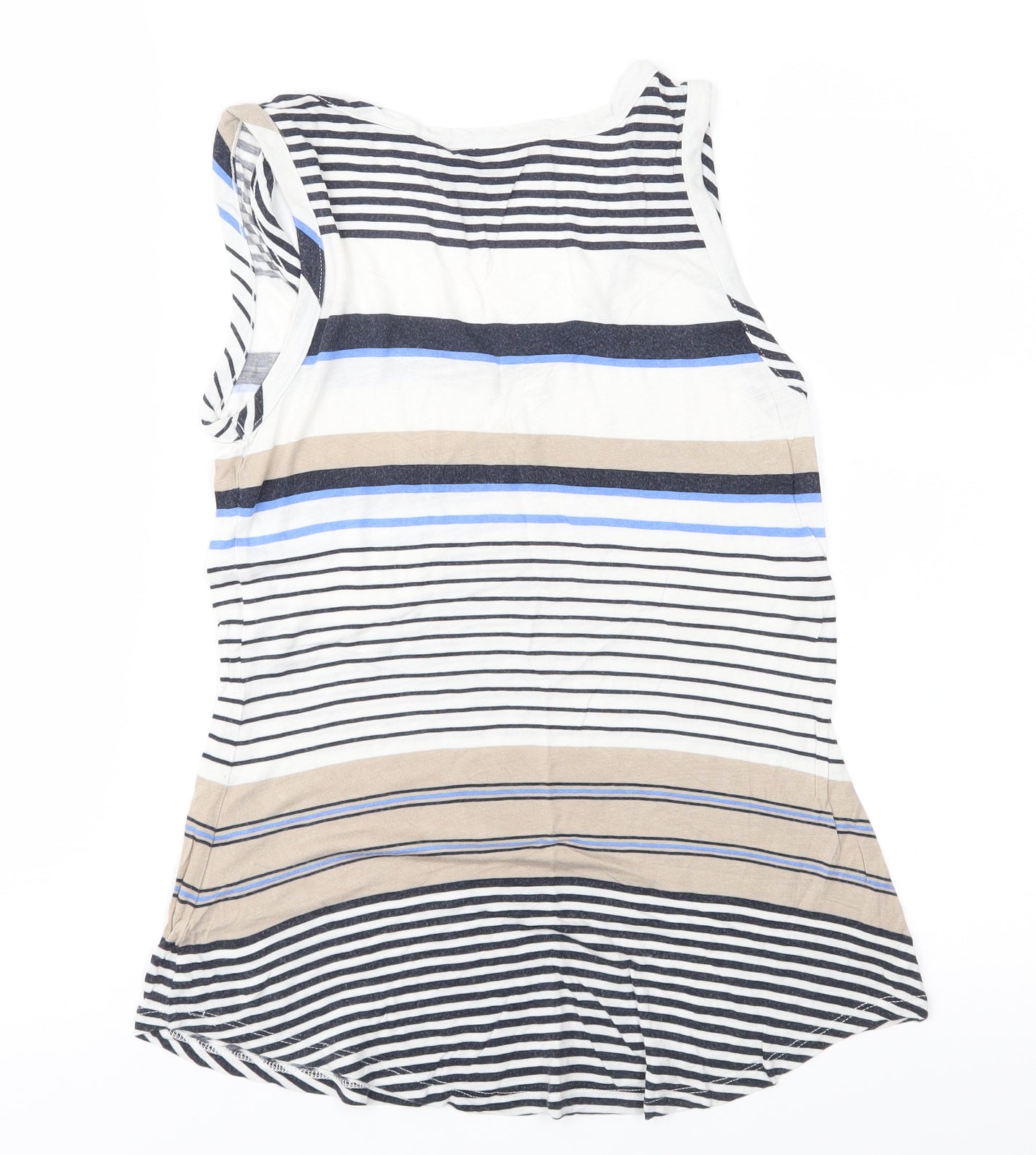 Dorothy Perkins Womens Ivory Striped Jersey Basic T-Shirt Size 10