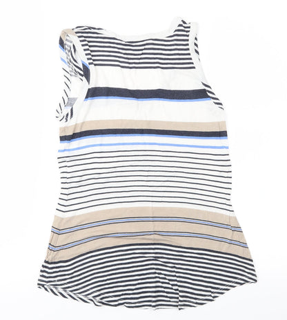 Dorothy Perkins Womens Ivory Striped Jersey Basic T-Shirt Size 10