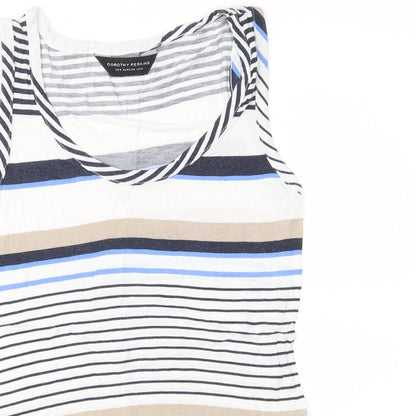 Dorothy Perkins Womens Ivory Striped Jersey Basic T-Shirt Size 10