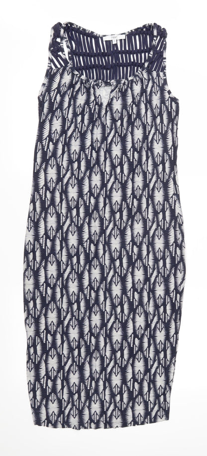 NEXT Womens Blue Geometric Jersey Shift  Size 6