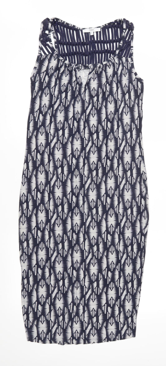 NEXT Womens Blue Geometric Jersey Shift  Size 6