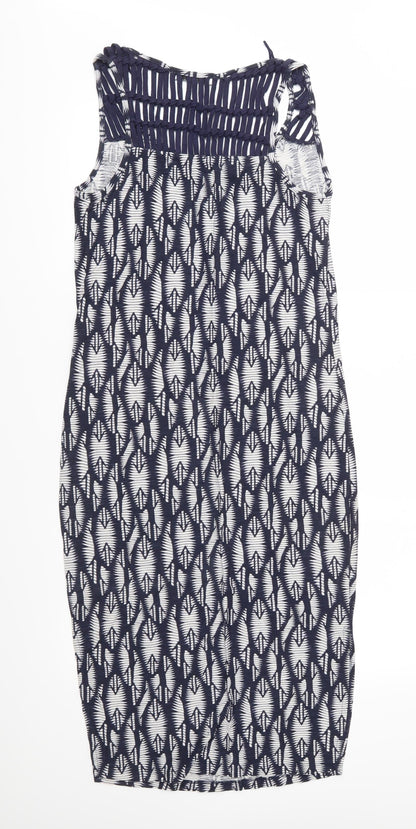 NEXT Womens Blue Geometric Jersey Shift  Size 6