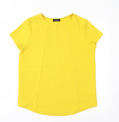 Womens UK Size 10 Papaya Yellow Basic Blouse