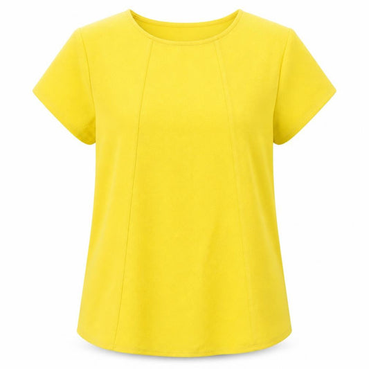 Womens UK Size 10 Papaya Yellow Basic Blouse