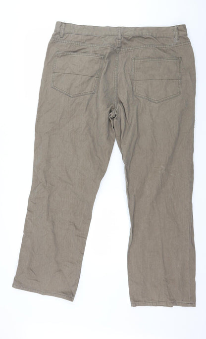 Easy Mens Brown  Denim Straight Jeans Size 40 in L28 in