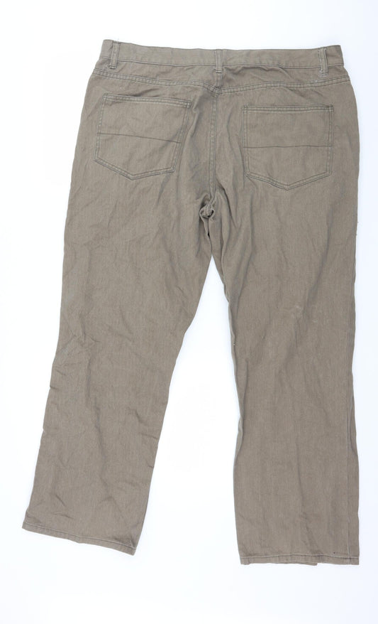Easy Mens Brown  Denim Straight Jeans Size 40 in L28 in
