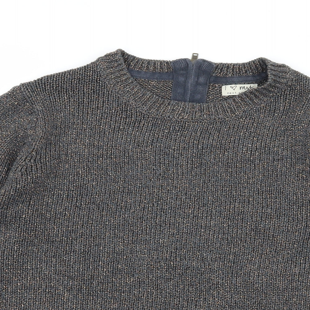 NEXT Girls Grey  Knit Pullover Jumper Size 12 Years