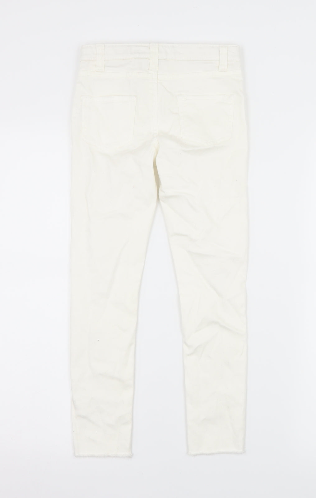 Denim & Co. Girls White  Denim Skinny Jeans Size 7-8 Years - Distressed