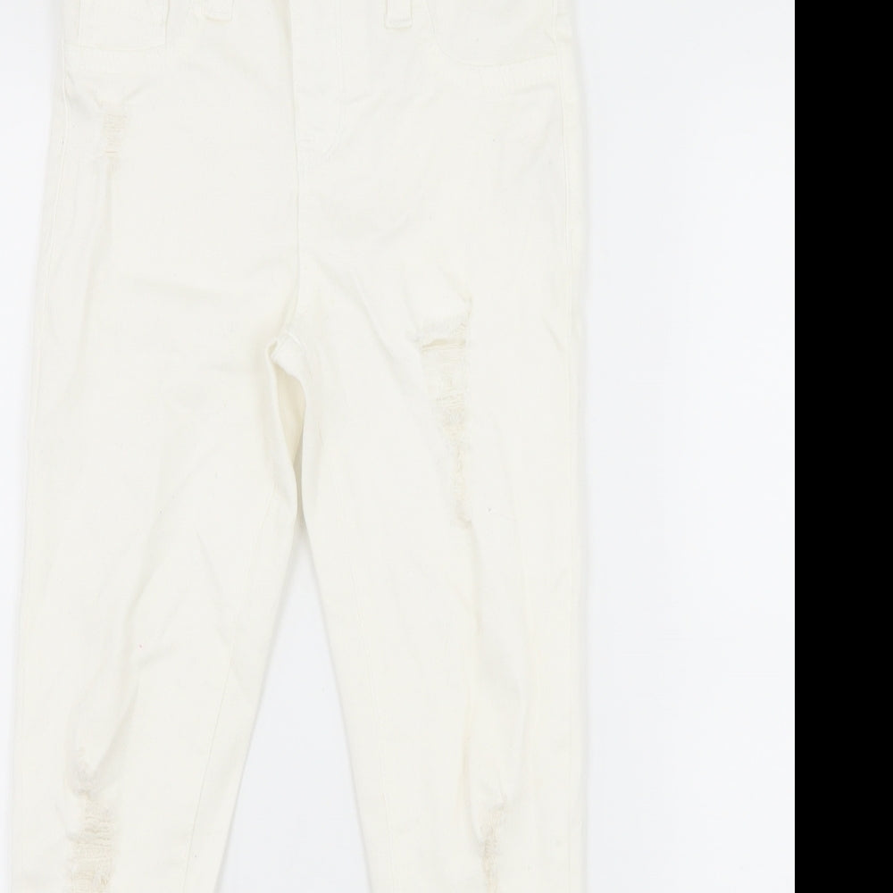 Denim & Co. Girls White  Denim Skinny Jeans Size 7-8 Years - Distressed