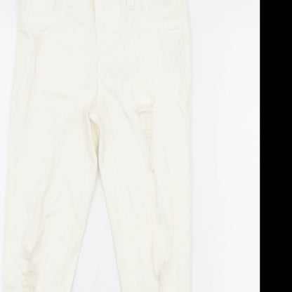 Denim & Co. Girls White  Denim Skinny Jeans Size 7-8 Years - Distressed