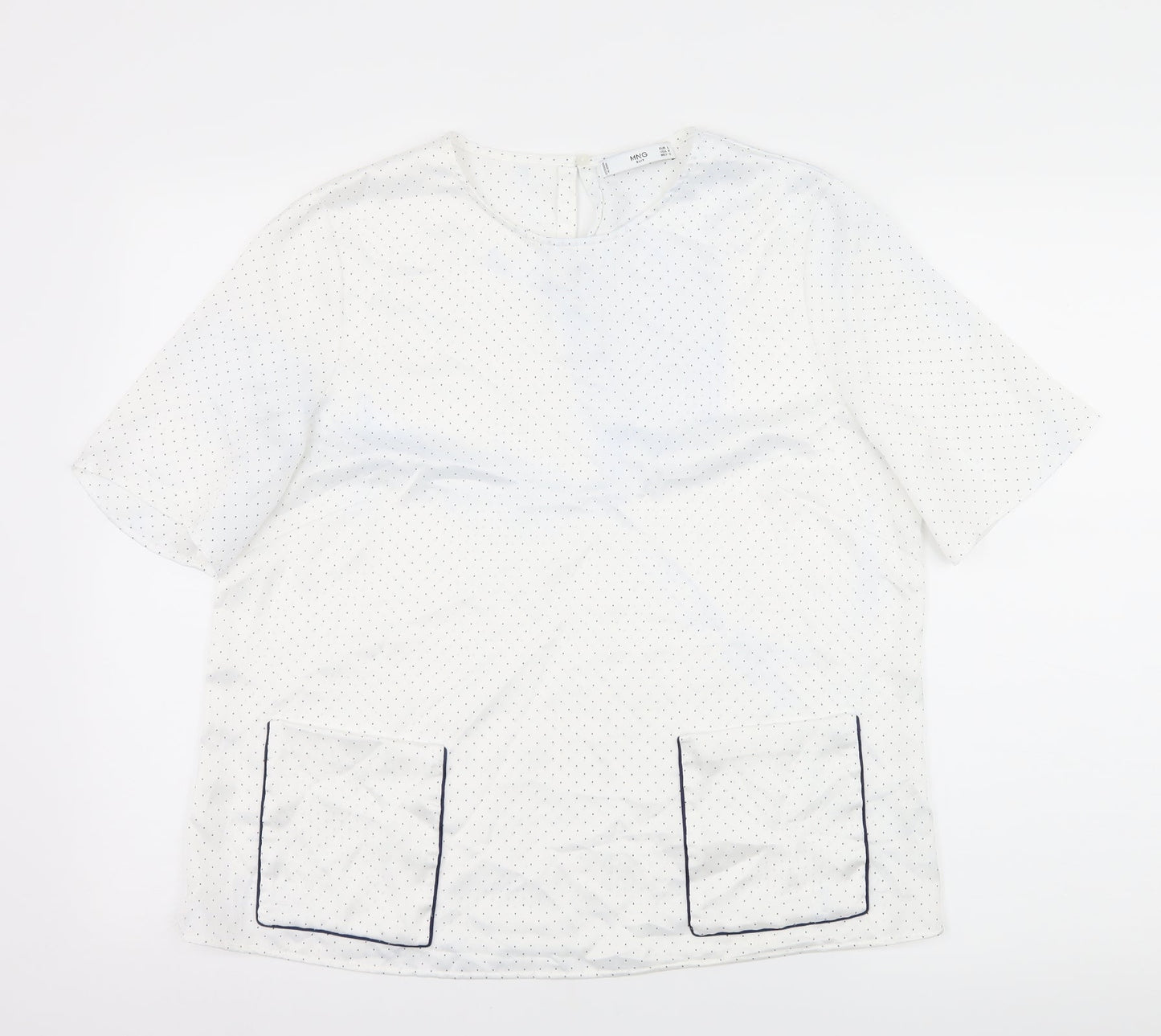 Womens UK Size L Mango White Basic Blouse