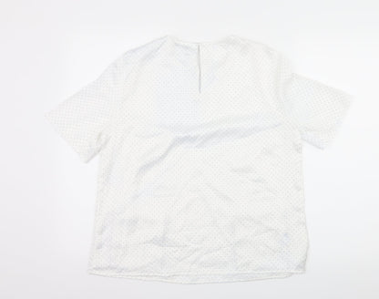 Womens UK Size L Mango White Basic Blouse