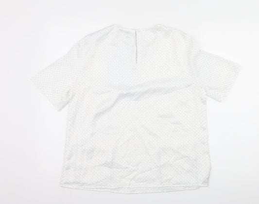 Womens UK Size L Mango White Basic Blouse