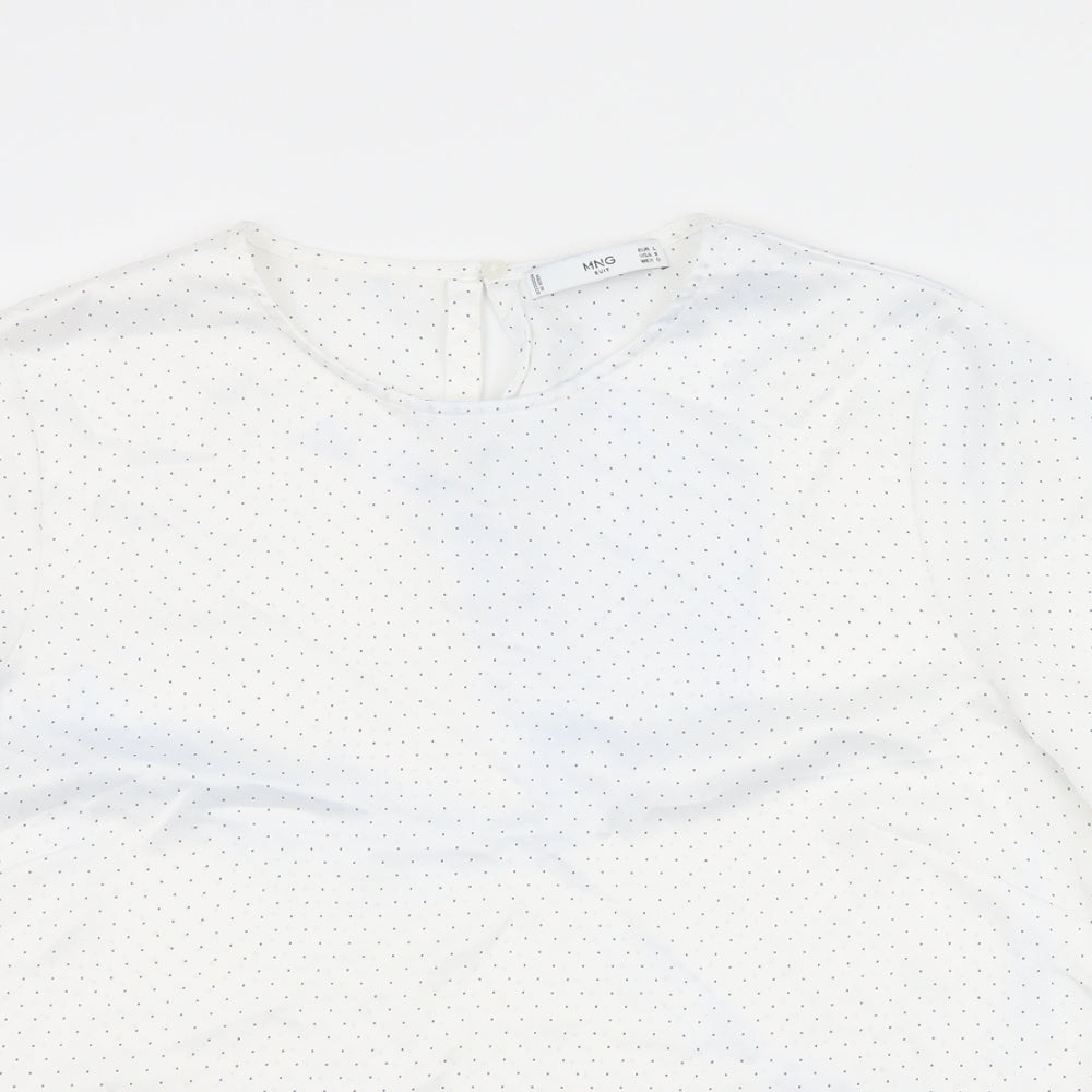 Womens UK Size L Mango White Basic Blouse