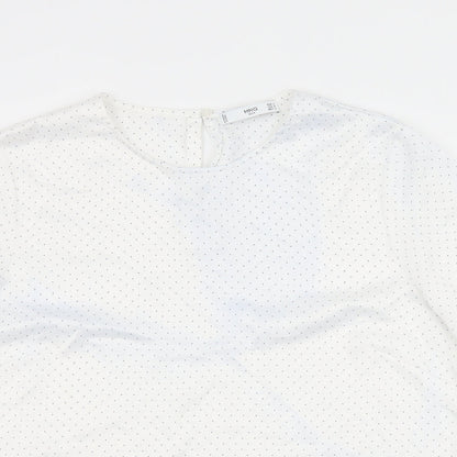 Womens UK Size L Mango White Basic Blouse