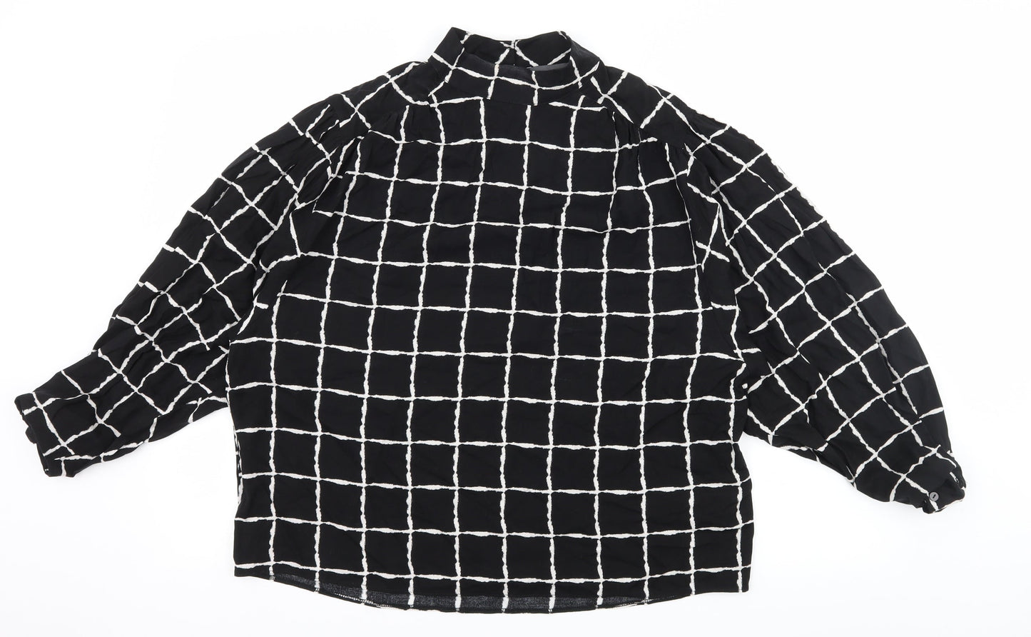 Primark Womens Black Check  Basic Blouse Size 12