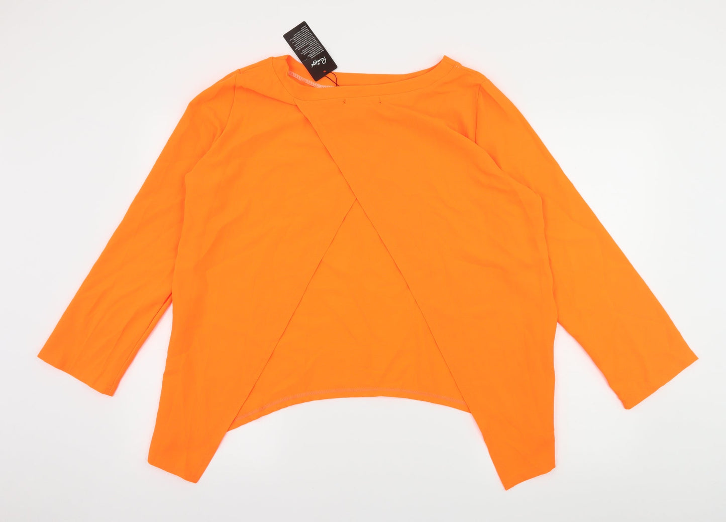 Ruiyige Womens Orange   Basic Blouse Size 3XL  - Neon