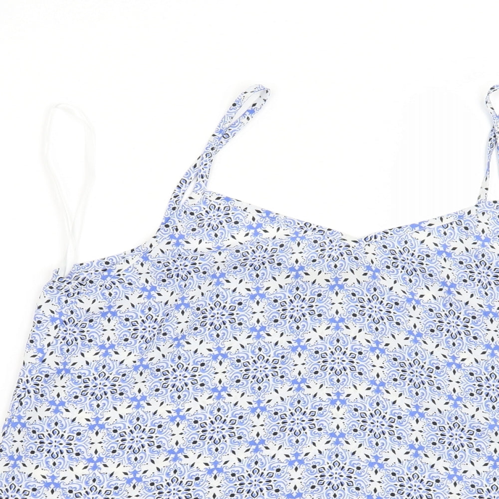 Womens UK Size 8 New Look Blue Basic Blouse