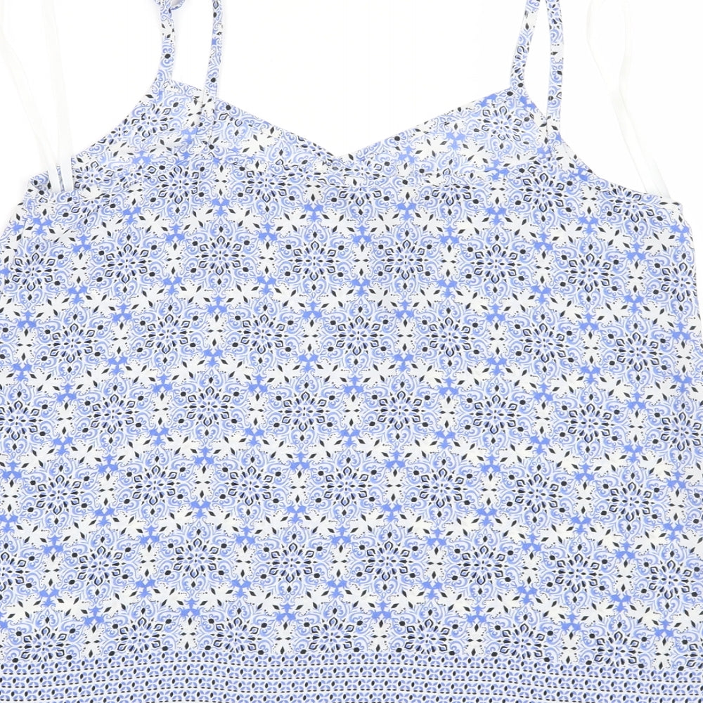 Womens UK Size 8 New Look Blue Basic Blouse