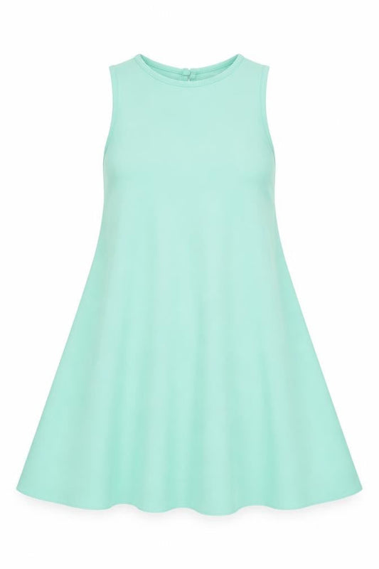 Front view of Atmosphere women’s green skater dress, size UK 8
