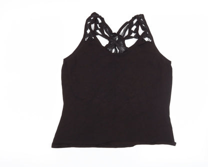 Womens UK Size 16 Spirit Black Basic Blouse