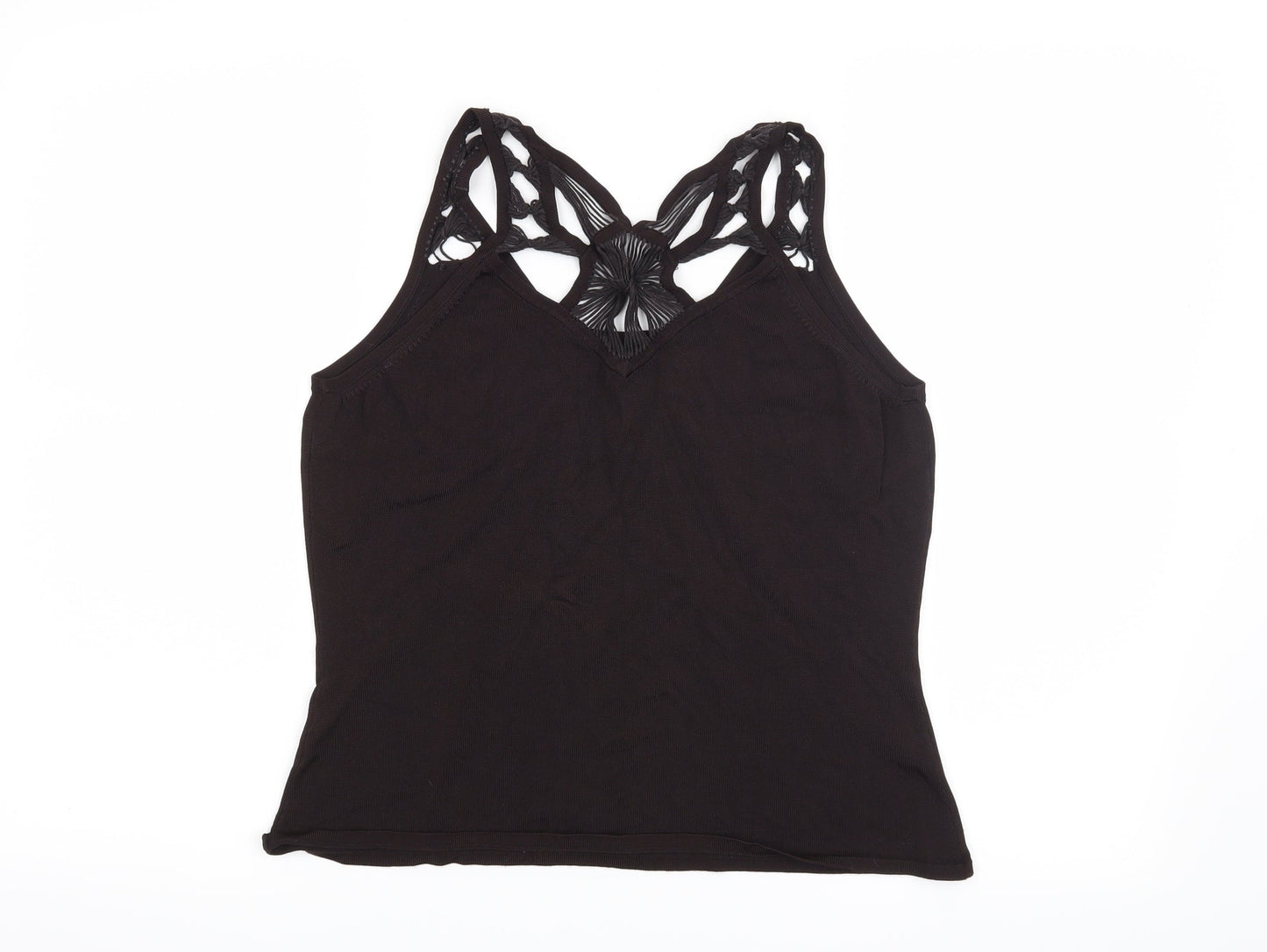 Womens UK Size 16 Spirit Black Basic Blouse