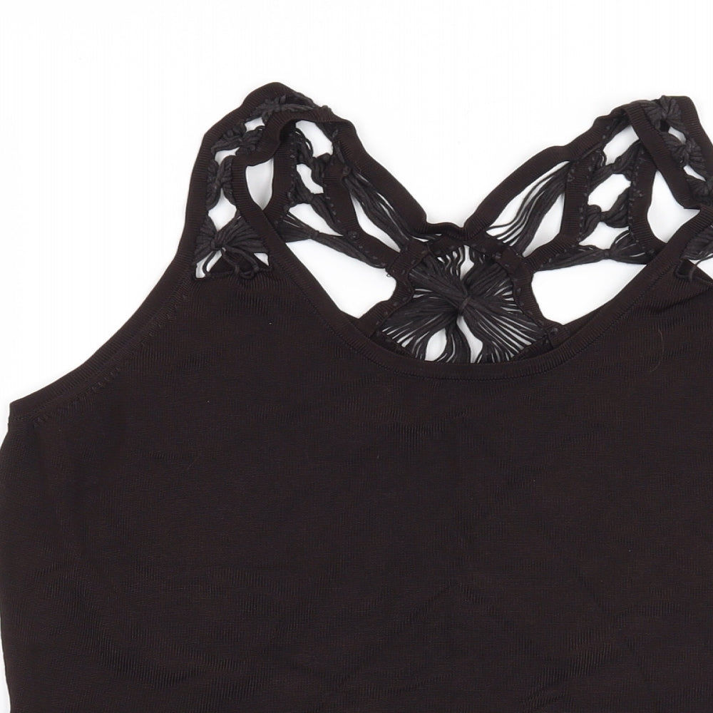 Womens UK Size 16 Spirit Black Basic Blouse