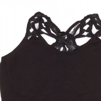 Womens UK Size 16 Spirit Black Basic Blouse