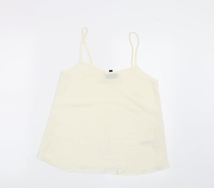 Womens UK Size 8 Topshop Beige Basic Blouse