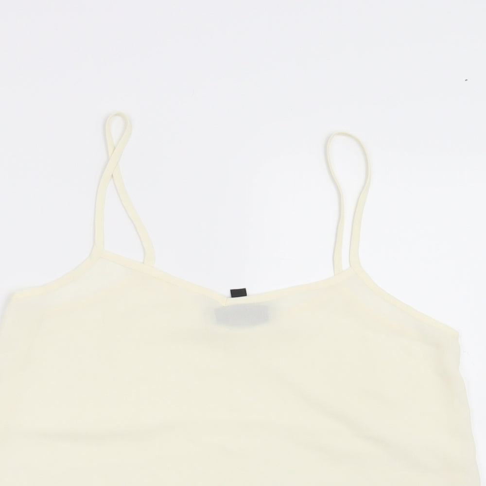 Womens UK Size 8 Topshop Beige Basic Blouse