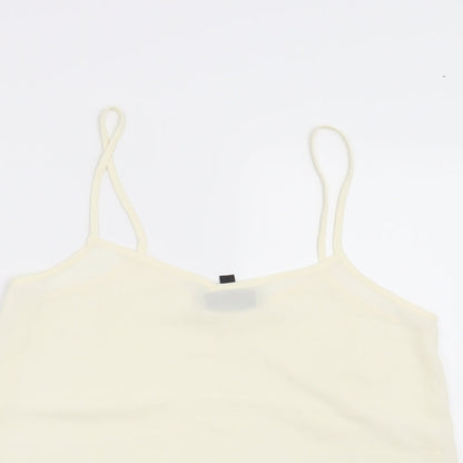 Womens UK Size 8 Topshop Beige Basic Blouse