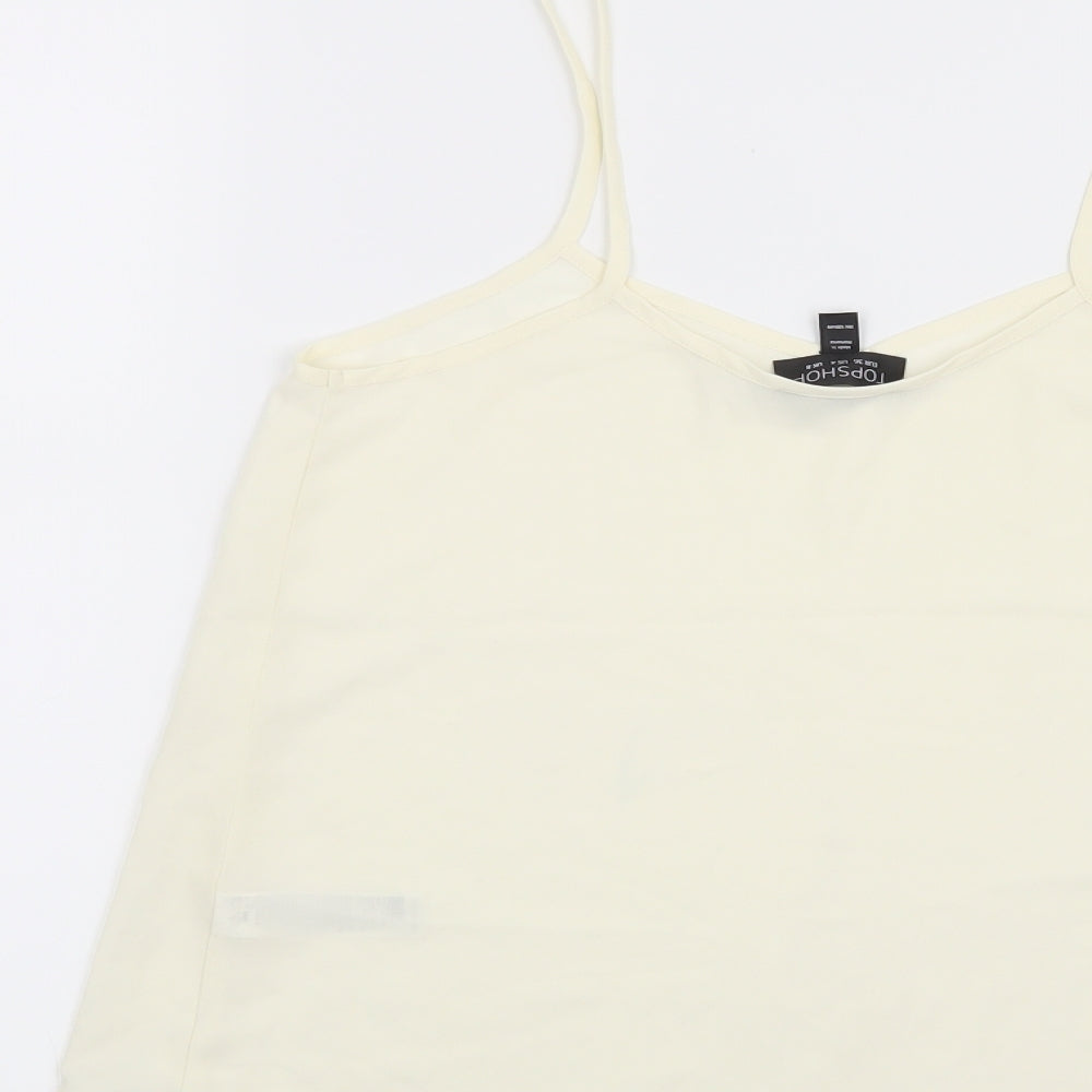 Womens UK Size 8 Topshop Beige Basic Blouse