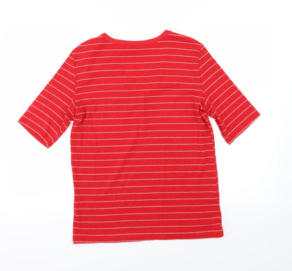 Clockhouse Womens Red Striped Jersey Basic T-Shirt