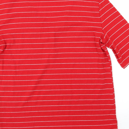 Clockhouse Womens Red Striped Jersey Basic T-Shirt