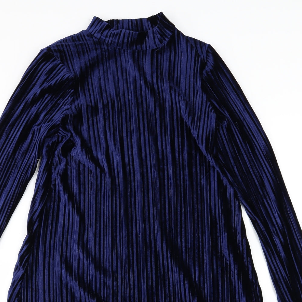 Brave Soul Womens Blue  Velour A-Line  Size S