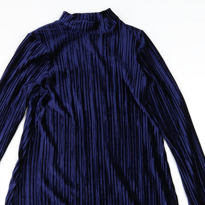 Brave Soul Womens Blue  Velour A-Line  Size S