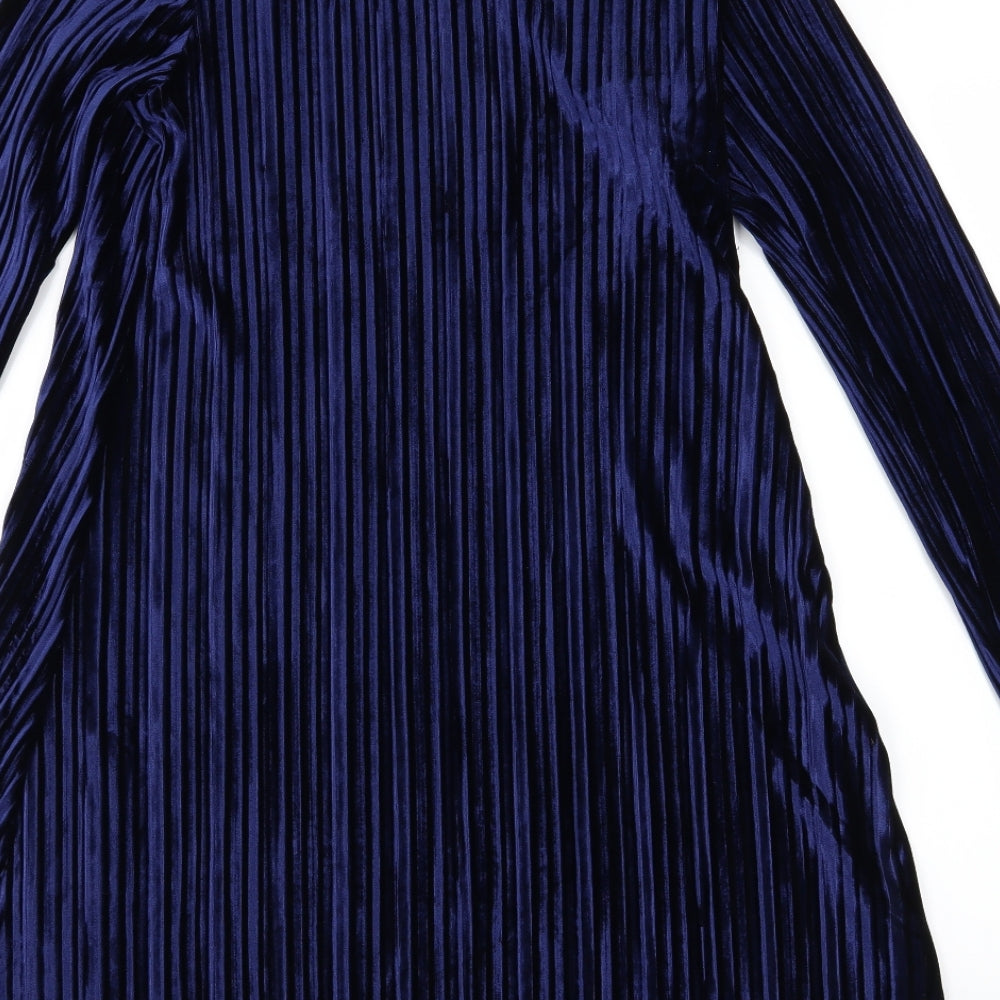 Brave Soul Womens Blue  Velour A-Line  Size S