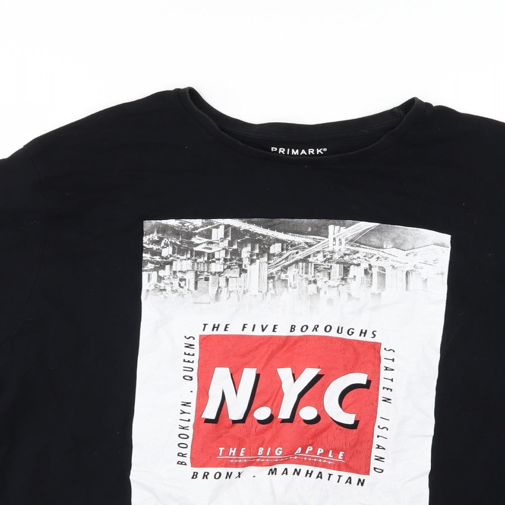 Primark Mens Black  Jersey  T-Shirt Size 2XL  - NYC