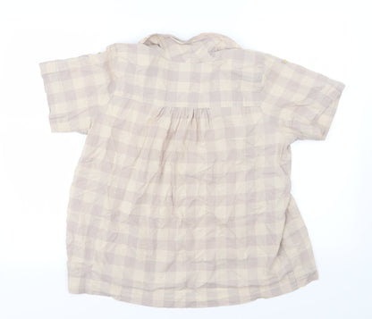 La Redoute Womens Brown Check  Basic T-Shirt Size 10