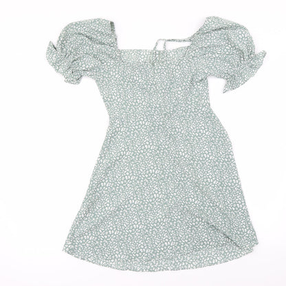 Shein   Womens Green Animal Print  Basic Blouse Size XS