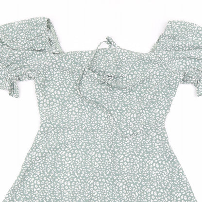 Shein   Womens Green Animal Print  Basic Blouse Size XS